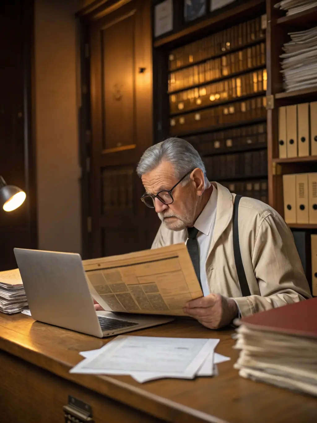 A forensic investigator examining a computer screen displaying complex data analysis related to a cyber fraud case, highlighting the meticulous process of uncovering digital evidence.