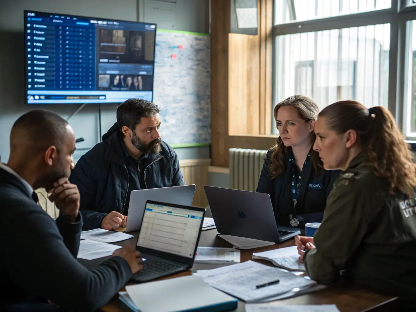 A professional image depicting a cyber fraud investigation, with forensic experts analyzing data and uncovering evidence of illicit activities involving digital assets.